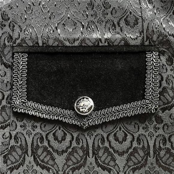 Men's Steampunk Vintage Long Tailcoat Jacket Gothic Victorian Coat - Picture 4 of 5